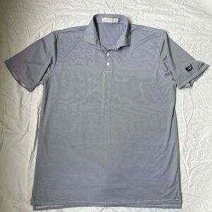 Holderness & Bourne Perkins Golf Polo XL Mens Shirt Striped Navy White Tailored
